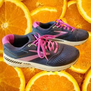 Brooks Ariel Women's Running Shoes Size 10 Navy‎ Pink Cushion Support